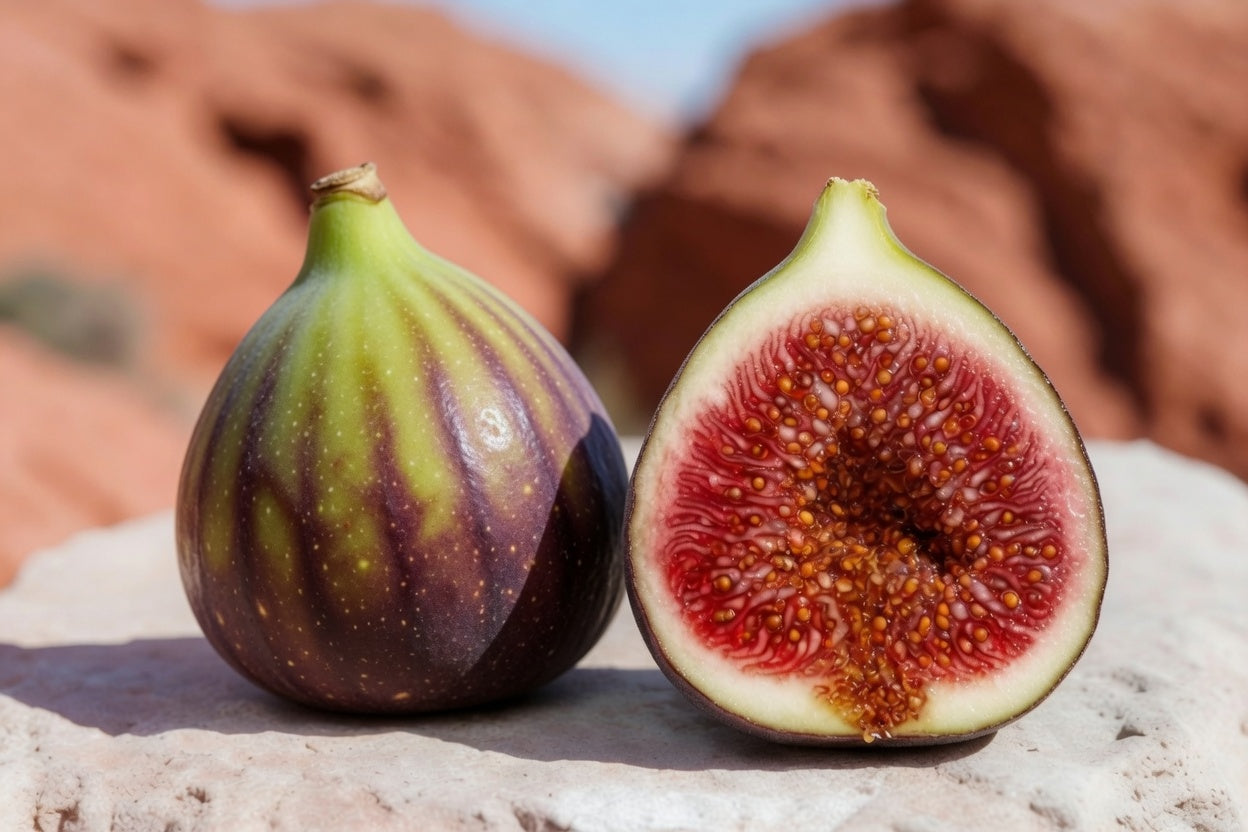 Martinenca Rimada Fig Tree Cutting – Beautiful Striped Spanish Fig with Rich Berry Flavor, Desert-Adapted Starter Plant